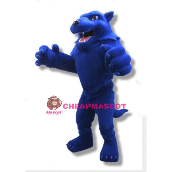 Fierce Power Blue Wolf Mascot Costume