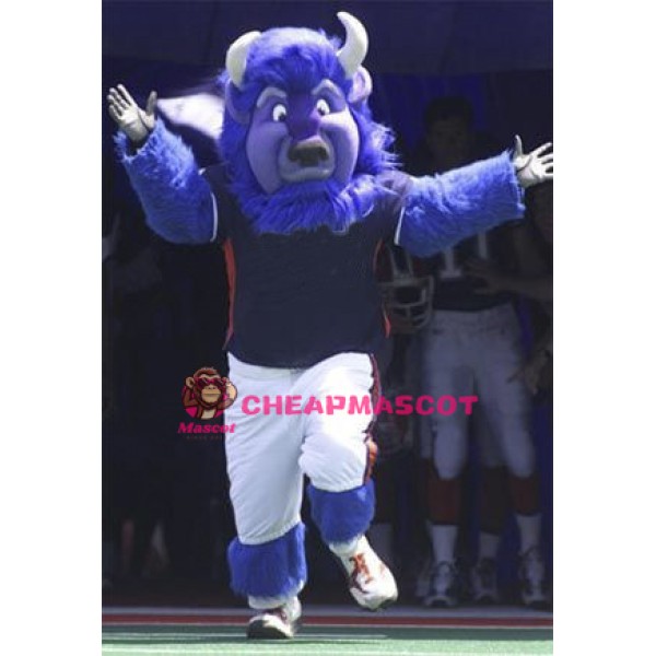 Football Purple Buffalo Mascot Costume