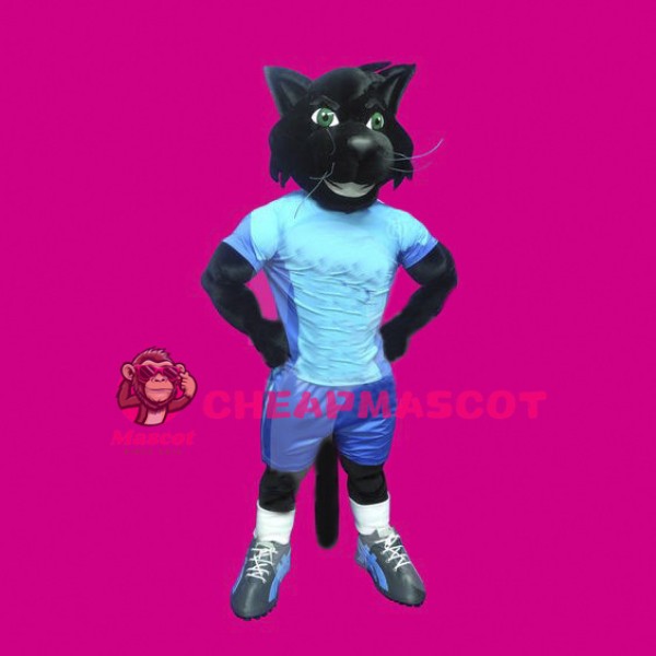 College Power Black Panther Animal Mascot Costume 