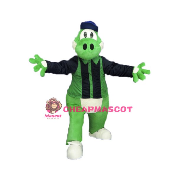Football Green Dinosaur Mascot Costume
