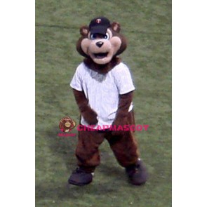 Baseball Brown Bear Mascot Costume