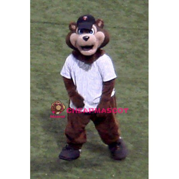 Baseball Brown Bear Mascot Costume