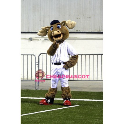 Smiling Baseball Reindeer Mascot Costume