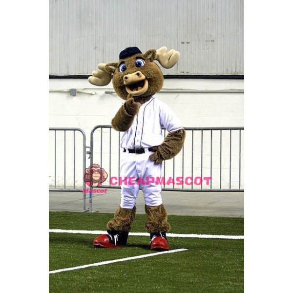 Smiling Baseball Reindeer Mascot Costume