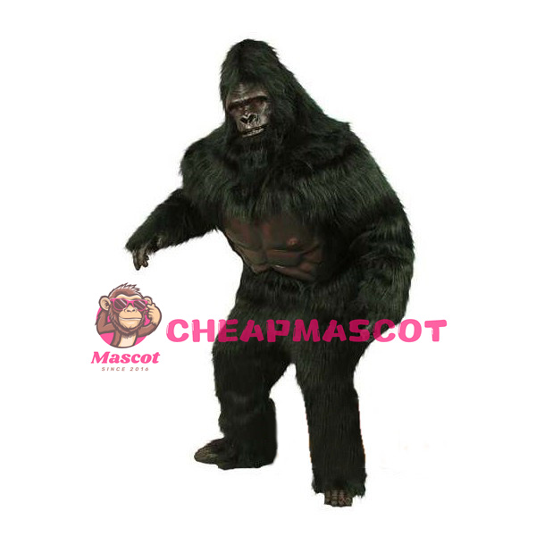 Long Fur Black Orangutan Mascot Adult Costume 