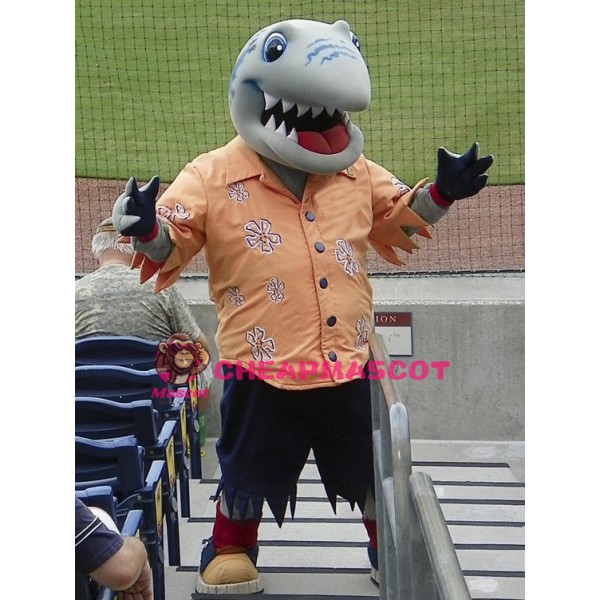 University Grey Shark Mascot Adult Costume