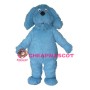 Long Fur Blue Dog Mascot Adult Costume