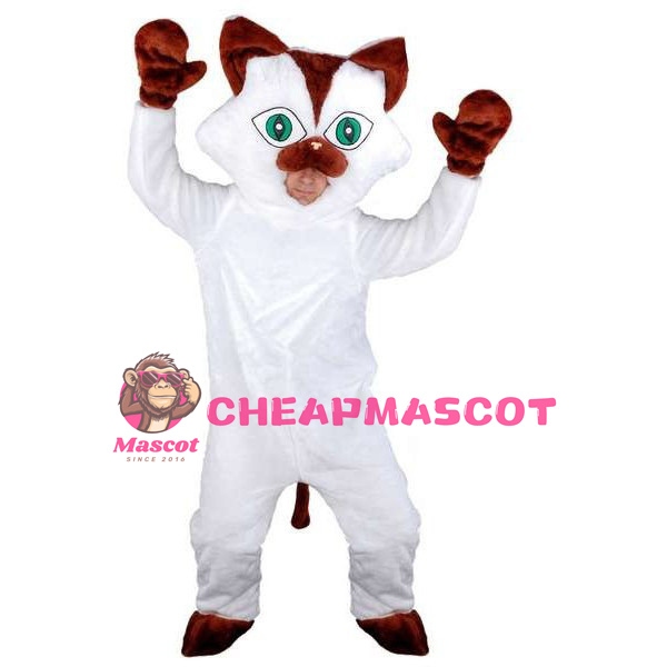White Cat Mascot Adult Costume 