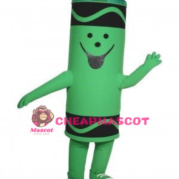 Cartoon Green Crayola Crayon Mascot Costume For Adult