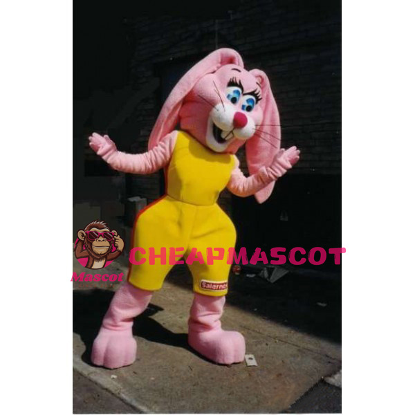 Beautiful Pink Rabbit Mascot Adult Costume 
