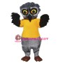 Grey Owl Long Wool Mascot Adult Costume