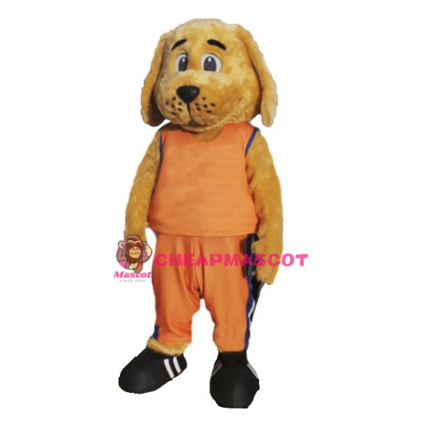 Golden Dog Sports School Mascot Adult Costume