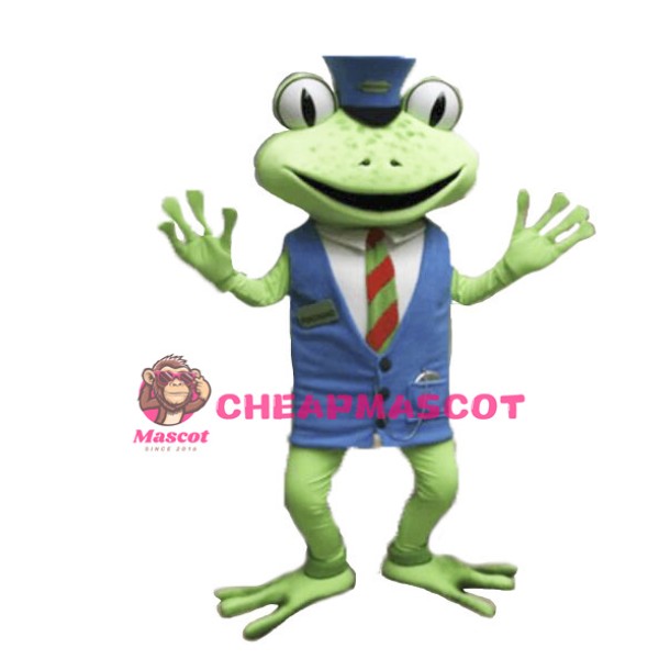 Green Frog Lobby Manager Mascot Adult Costume