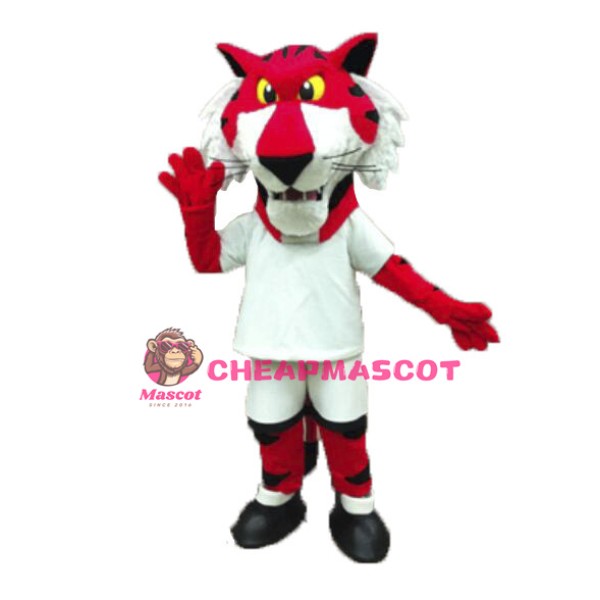 Sport Red Tiger Mascot Adult Costume 