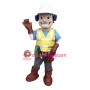 Smiling Repairman With Tools Mascot Costume 
