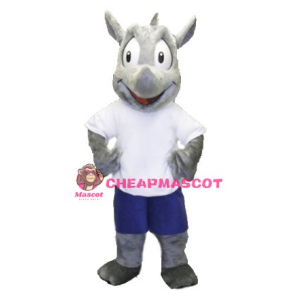 Sport Gray Rhino Mascot Costume 