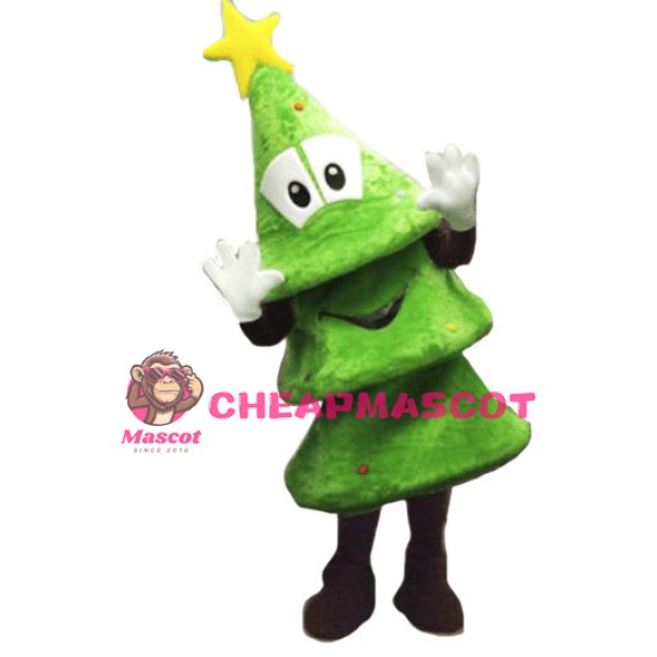 Lovely Cartoon Christmas Tree Mascot Costume 