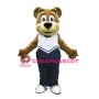 Cute Brown Bear Sports School Mascot Costume