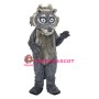 Plush Grey Wolf Mascot Costume