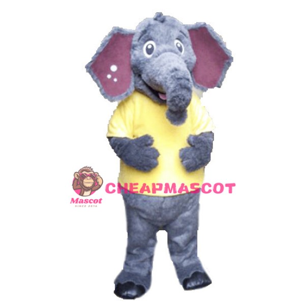 Lovely Plush Grey Elephant Mascot Costume 