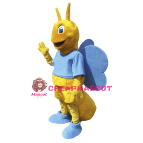 Adult Size Blue Wing Bee Mascot Costume 