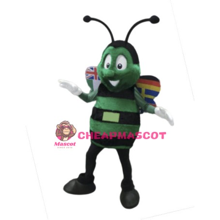 American Green Honeybee Mascot Costume 