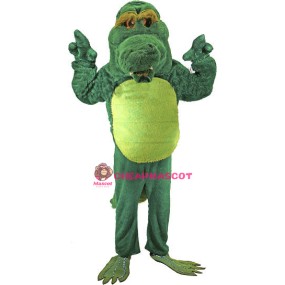 Plush Green Crocodile Mascot Adult Costume 