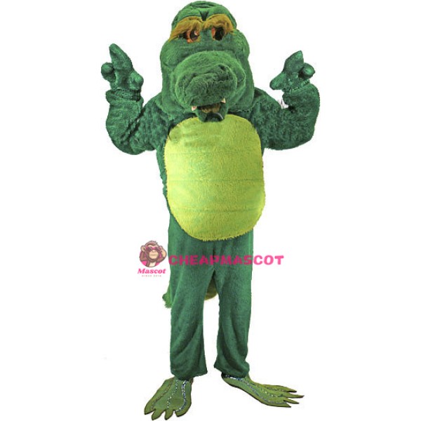 Plush Green Crocodile Mascot Adult Costume 