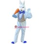 Blue Easter Bunny Mascot Costume With Carrot