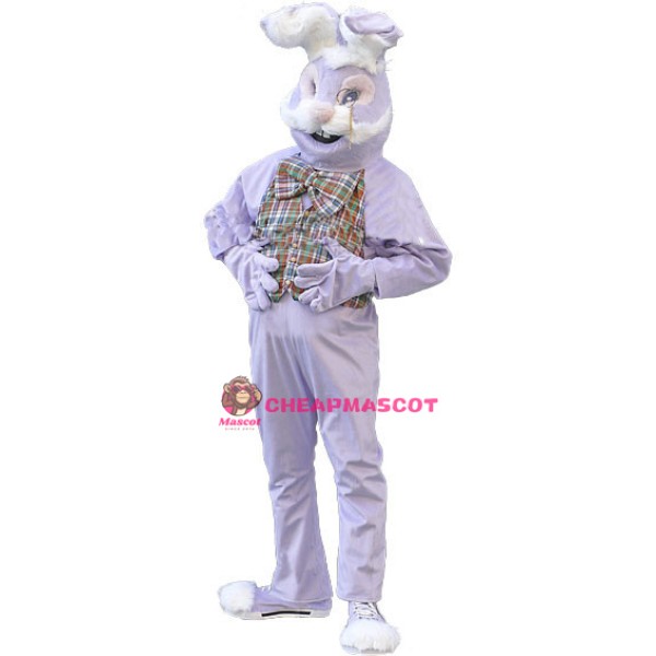 Elegant Purple Easter Bunny Mascot Costume 