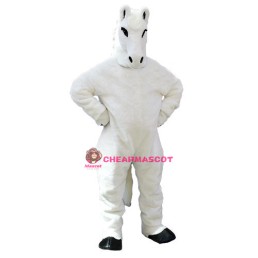 Pure White Horse Mascot Costume 