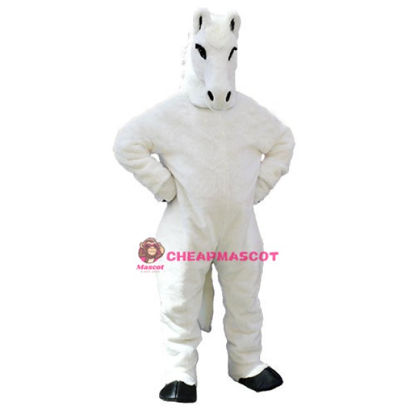 Pure White Horse Mascot Costume 