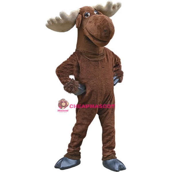 Brown Moose Mascot Costume