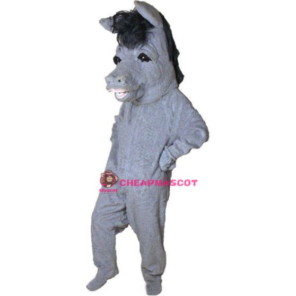 Grey Donkey Animal Mascot Costume 