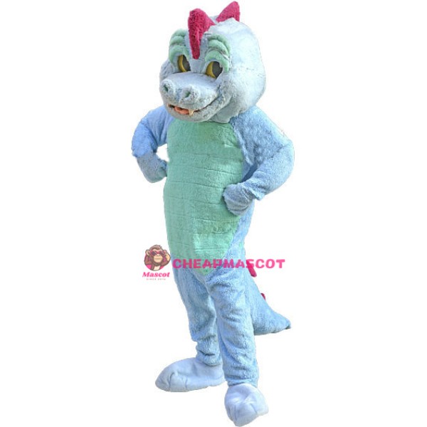 Cute Blue Crocodile Mascot Costume 