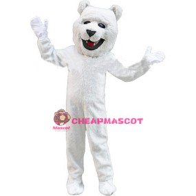 Friendly Plush White Bear Mascot Costume