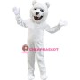 Friendly Plush White Bear Mascot Costume
