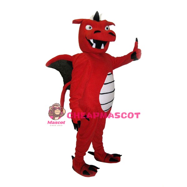 Red Dragon Mascot Adult Costume 