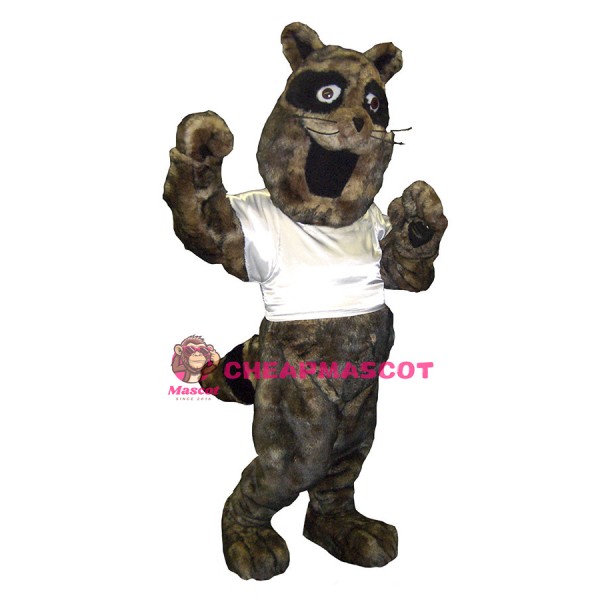 Brown Power Raccoon Mascot Adult Costume 