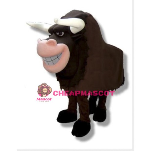 Funny Brown Yak Mascot Costume For 2 Person
