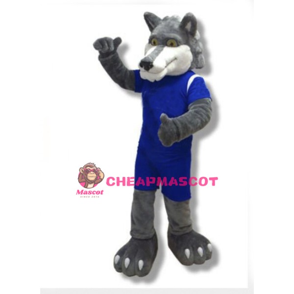 Power Grey Wolf Mascot Costume