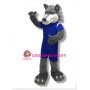 Power Grey Wolf Mascot Costume