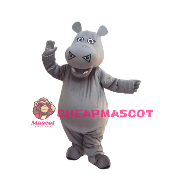 Lovely Grey Hippo Lightweight Mascot Adult Costume 