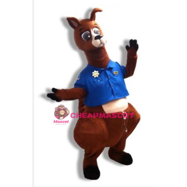 Kangaroo Sheriff Mascot Adult Costume