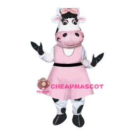 Cute Cartoon Cow Girl Mascot Costume