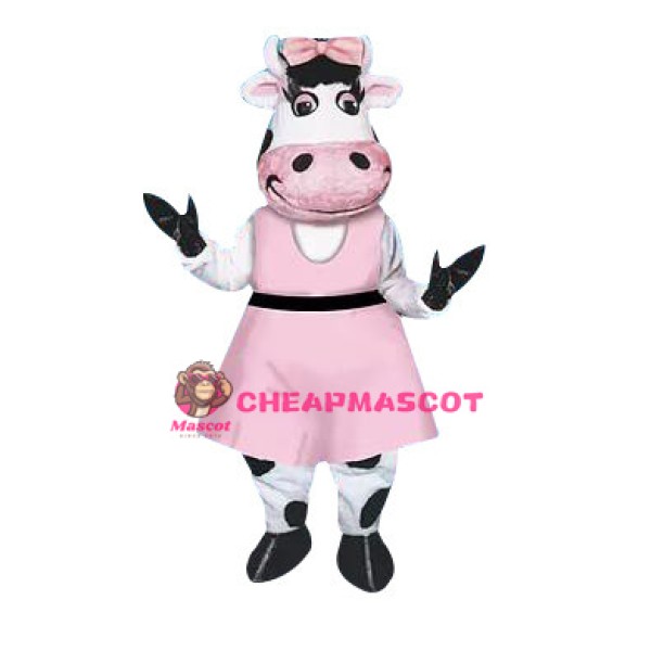 Cute Cartoon Cow Girl Mascot Costume