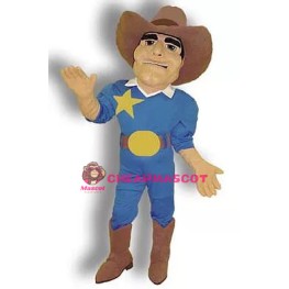 Blue Cowboy Mascot Costume 