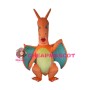 Fierce Cartoon Orange Dragon Mascot Costume 