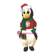 Cute Cartoon Christmas Penguin Mascot Adult Costume