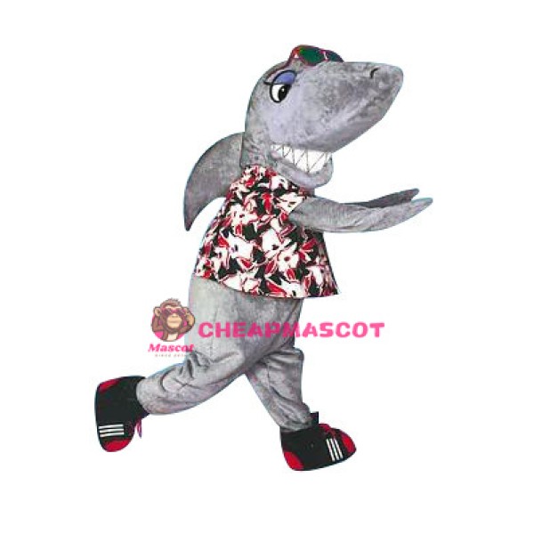 Stylish Gray Shark Mascot Costume 